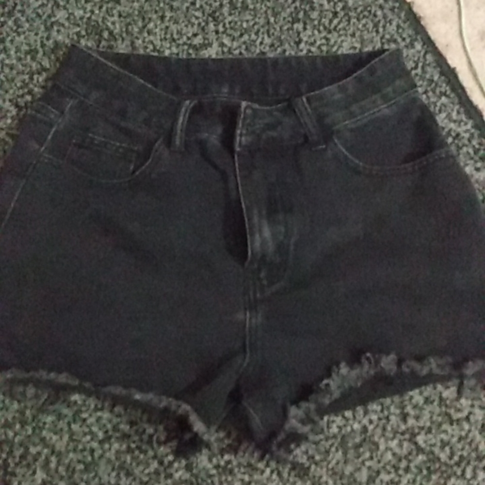 Black jean shorts